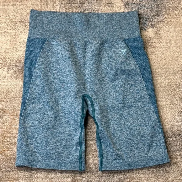 Gymshark Women's Seamless Athletic Shorts Blue No‎ Tag See Measurements - Picture 2 of 6